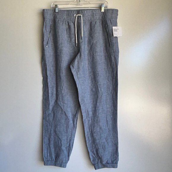 NWOT ATHLETA Cabo Linen Jogger Pants {530642} Chambray Blue Size 16 - Picture 4 of 9